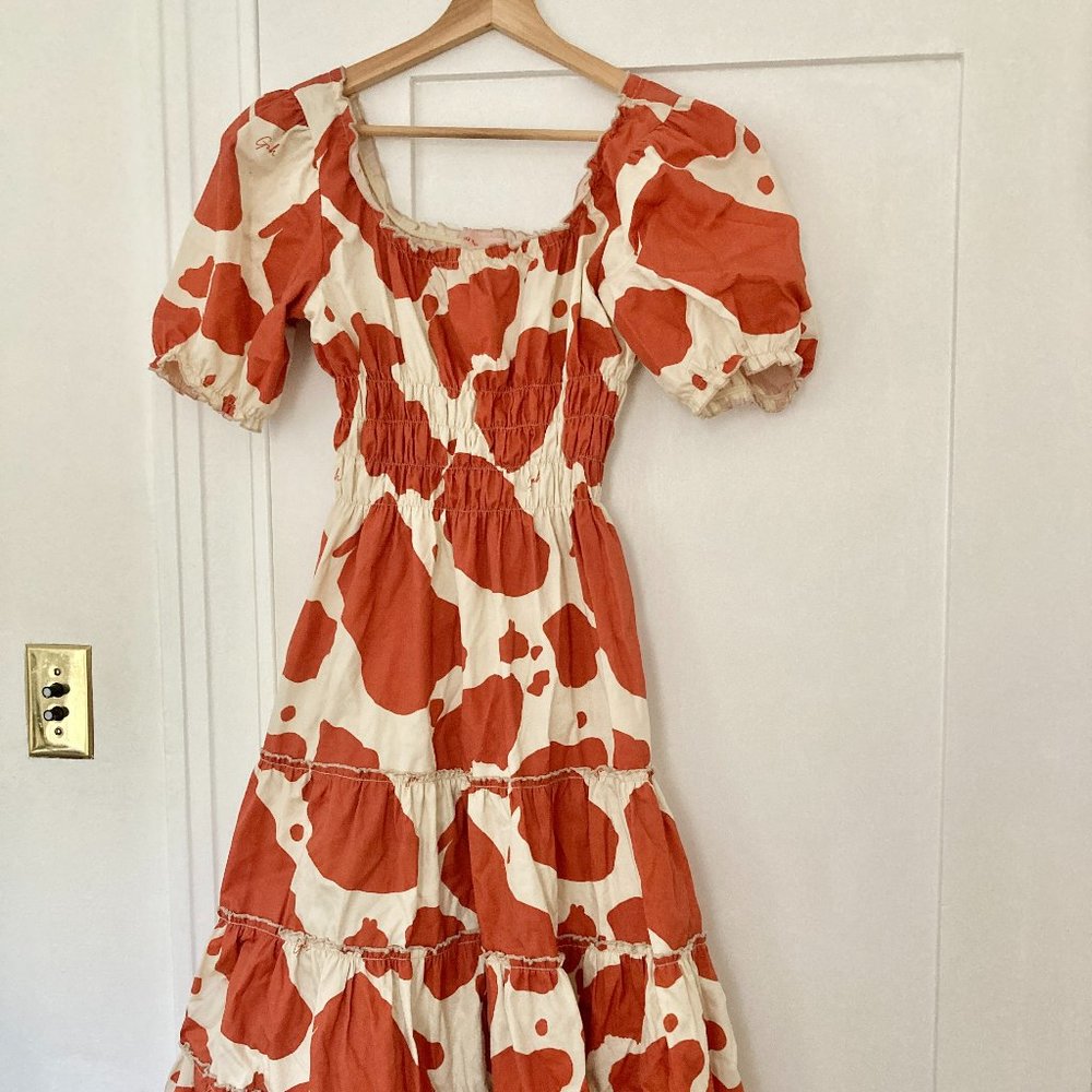 Lisa Says Gah Agatha midi dress Moo print XS